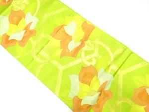 アンティーク　亀甲に花唐草模様織り出し袋帯（着用可）